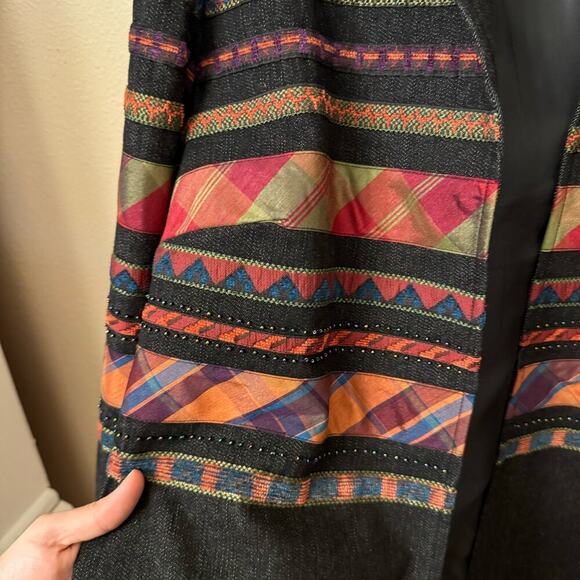 Vintage Y2K Coldwater Creek Jacket Blazer Multicolor Mixed Media Women sz 14 VTG - Picture 6 of 13